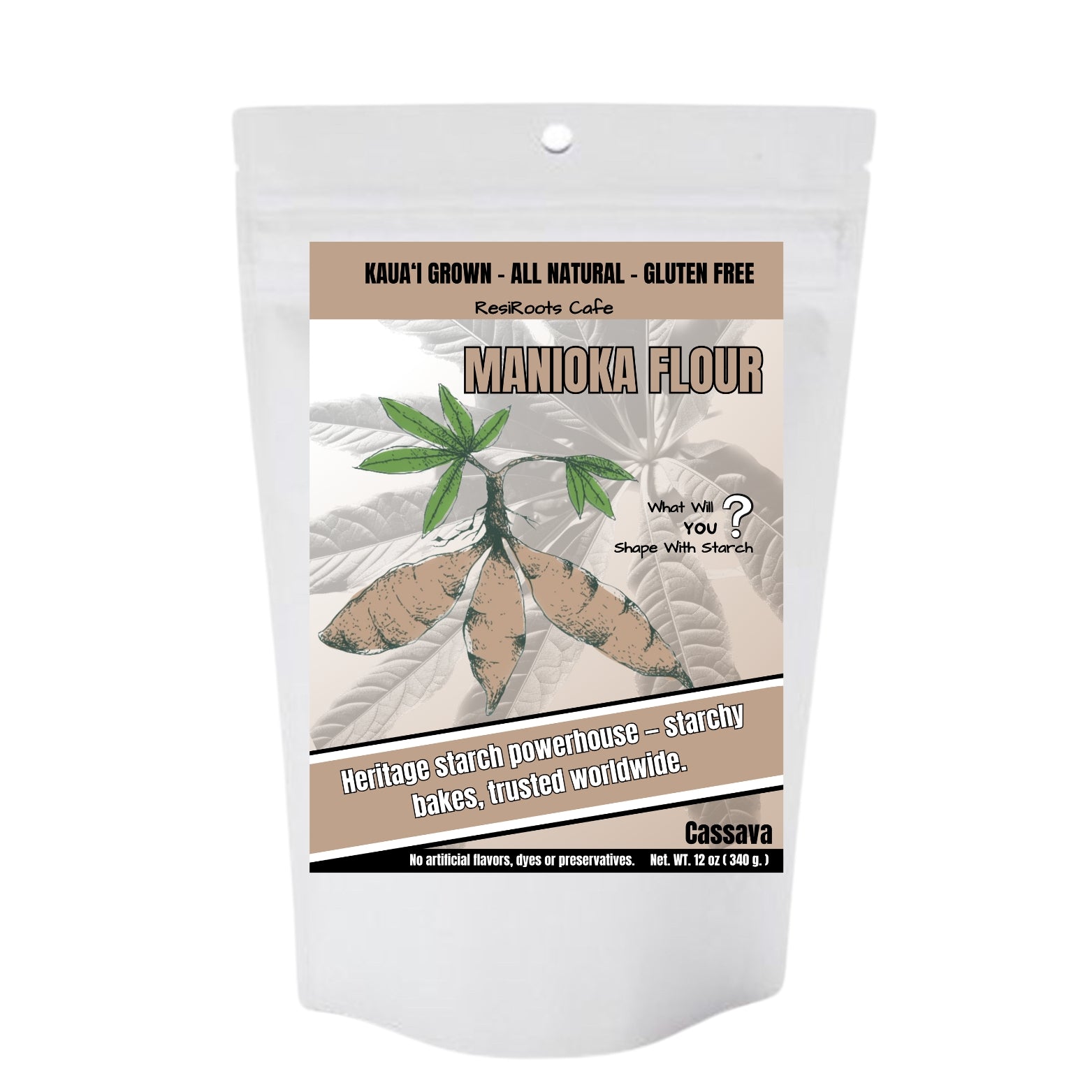 Manioka (Cassava) Flour – 12 oz | Hawaiian-Grown Gluten-Free Flour