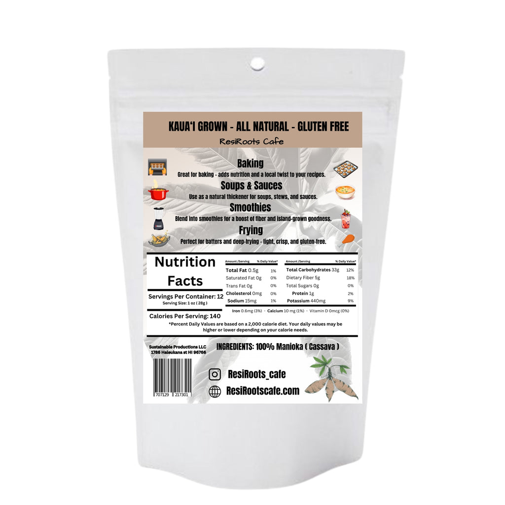 Manioka (Cassava) Flour – 12 oz | Hawaiian-Grown Gluten-Free Flour