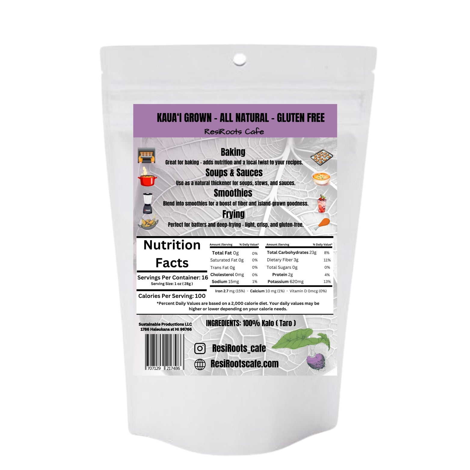 Kalo (Taro) Flour 12oz