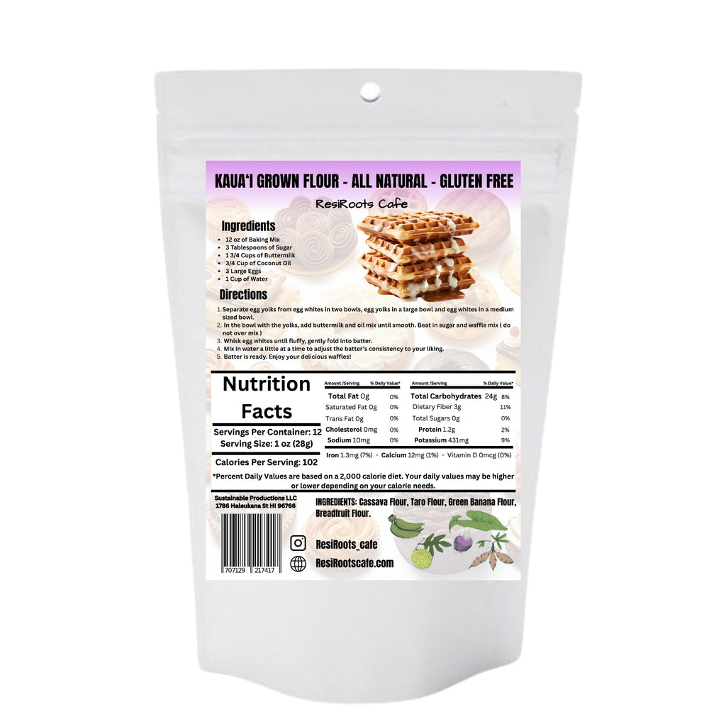 Kauai All Purpose Baking Mix ( Ulu, Kalo, Maia, Manioka ) 12 oz