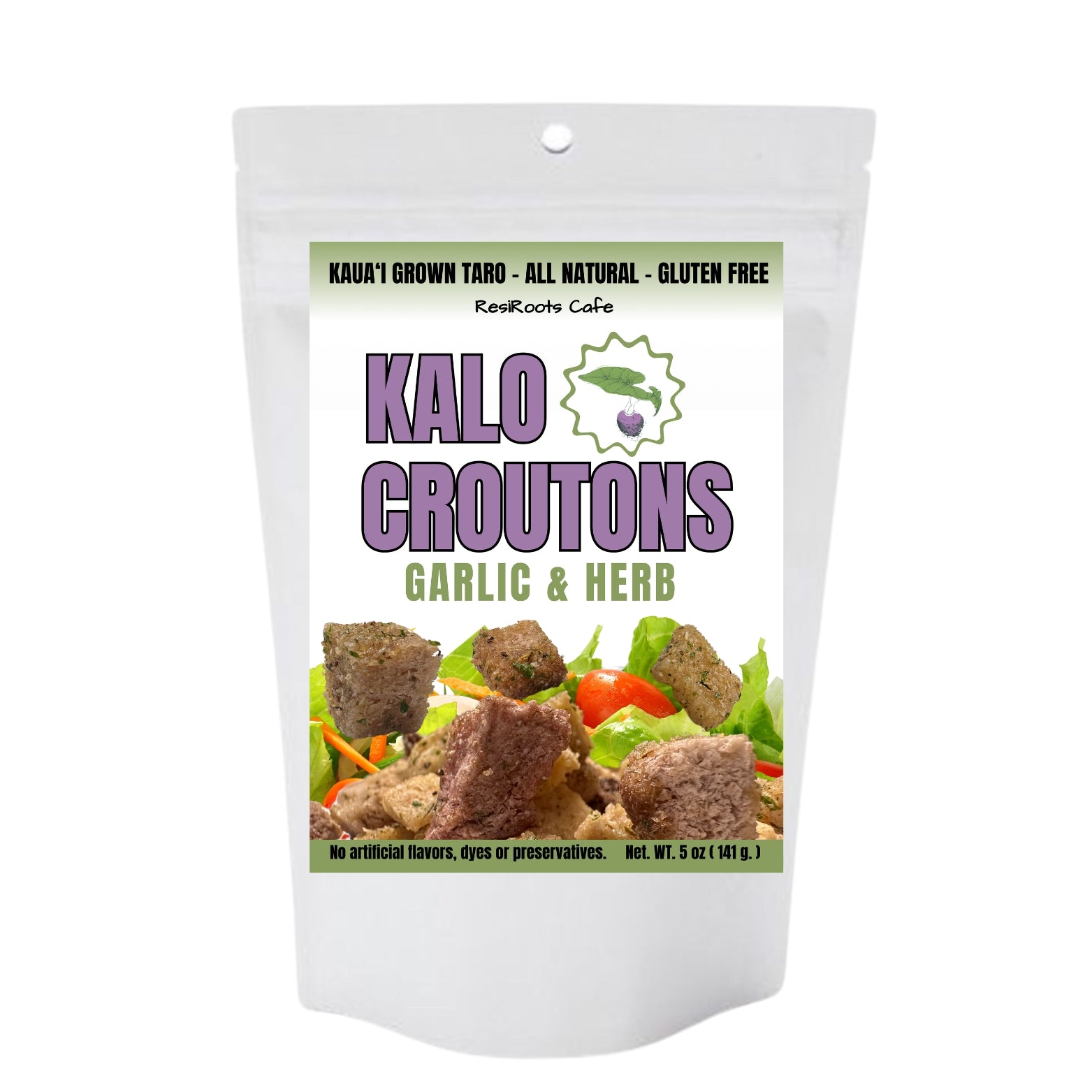 Kalo ( Taro ) Croutons - Garlic &  Herb 5 oz
