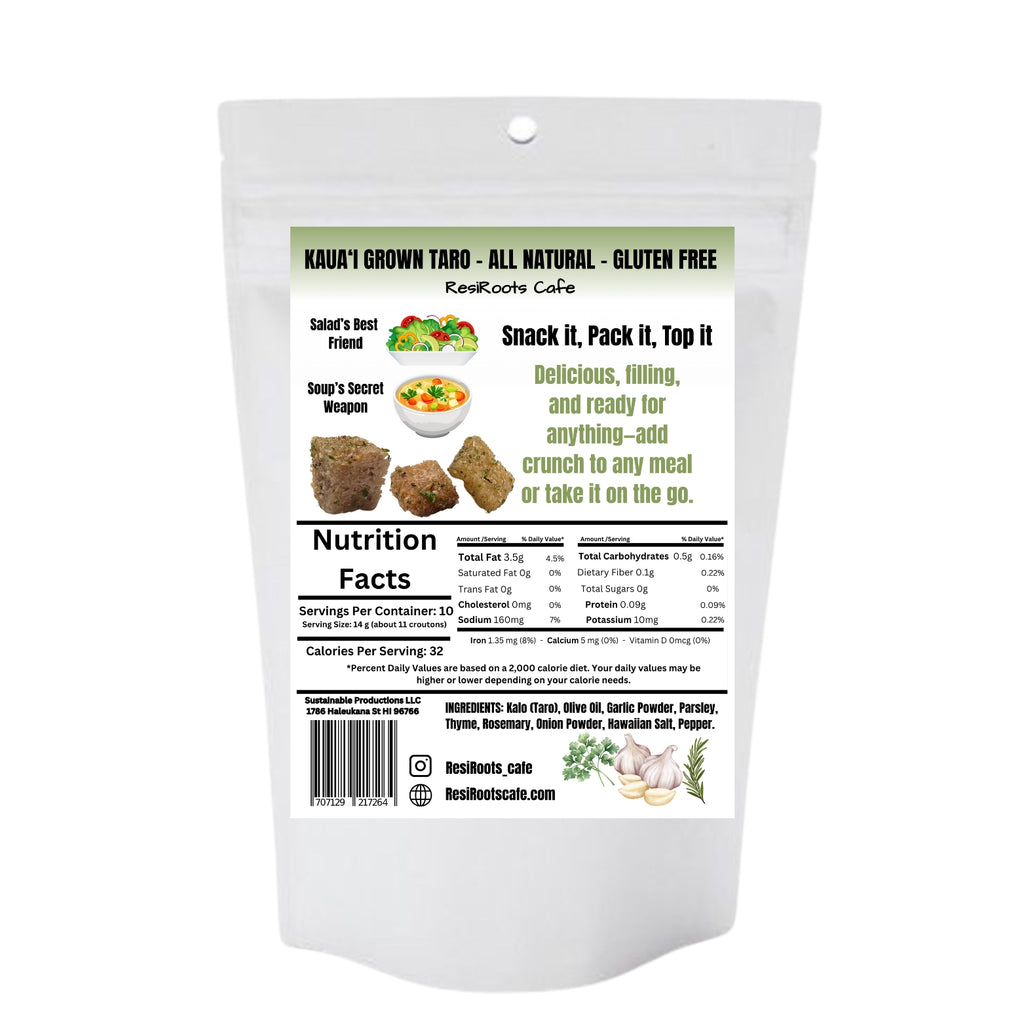 Kalo ( Taro ) Croutons - Garlic &  Herb 5 oz